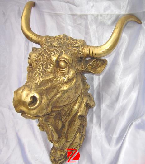Decorative bull heads statues